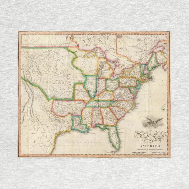 Vintage United States Map (1822) by Bravuramedia